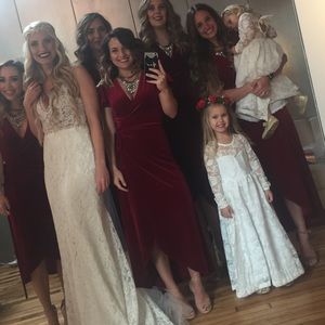 Gorgeous Red Velvet BHLDN Wrap Dress